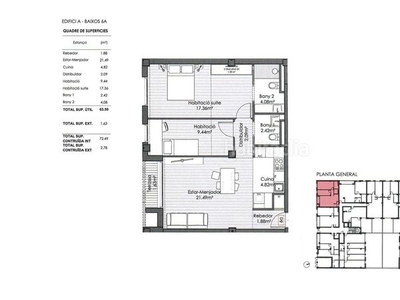 Piso en carrer de santiago 22 pisos de 2 habitaciones nuevos . zona migdia/pla de palau en Girona