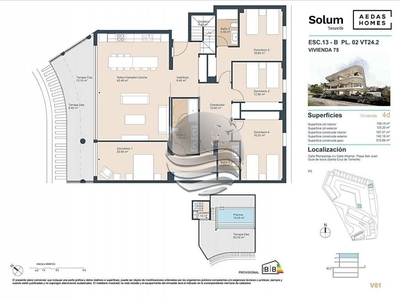 Venta Piso Guía de Isora. Piso de cuatro habitaciones en Calle Rompeolas. Nuevo segunda planta con terraza