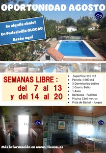 Alquiler de casa con piscina y terraza en Olocau, Urbanización Pedralvilla