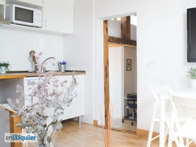 Precioso apartamento de 1 dormitorio con terraza en alquiler en Madrid Centro