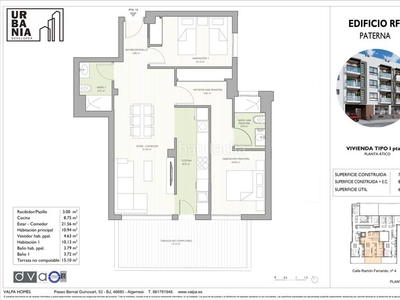 Ático en calle ramón ferrando 4 ático con 2 habitaciones con ascensor y aire acondicionado en Paterna