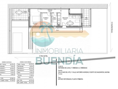 Venta Piso Mazarrón. Piso de dos habitaciones en AntoÑita Moreno 63. Primera planta con terraza