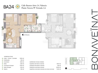 Piso de 74m² en venta en Ruzafa, Valencia