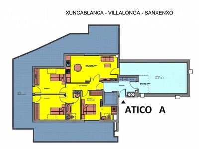 Venta Piso Sanxenxo. Piso de tres habitaciones en Xuncablanca-villalonga Ed Xuncablanca 7. Cuarta planta con terraza