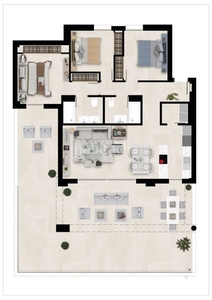 Piso con 3 habitaciones amueblado con ascensor, piscina, calefacción y aire acondicionado en Mijas