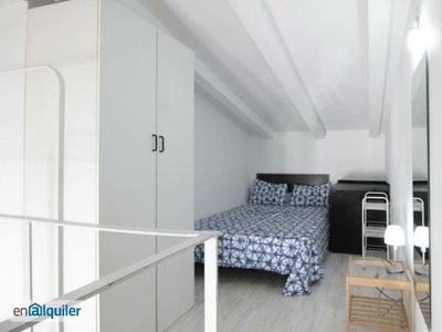 Soleado estudio con dormitorio tipo loft en alquiler en Puerta del Ángel, cerca del metro