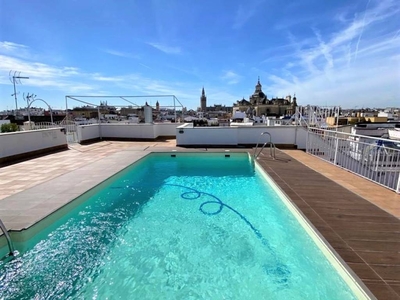 Alquiler Piso Sevilla. Piso de dos habitaciones en Calle Puente y Pellón. Plaza de aparcamiento con terraza