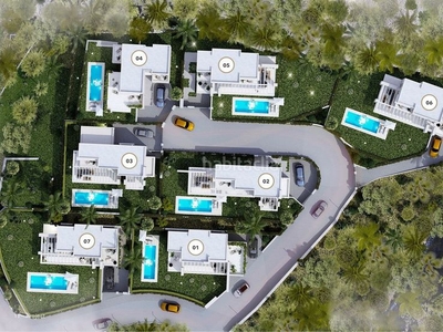 Casa con 4 habitaciones con parking, piscina, aire acondicionado, jardín y vistas al mar en Mijas