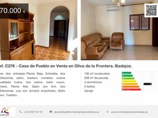 Venta Casa unifamiliar en Carretera JEREZ Oliva de La Frontera. Buen estado plaza de aparcamiento con balcón 195 m²