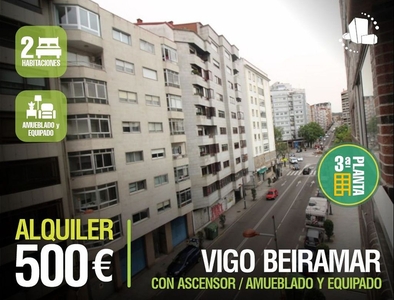 Alquiler de piso en O Berbés - Peniche de 2 habitaciones con terraza y muebles