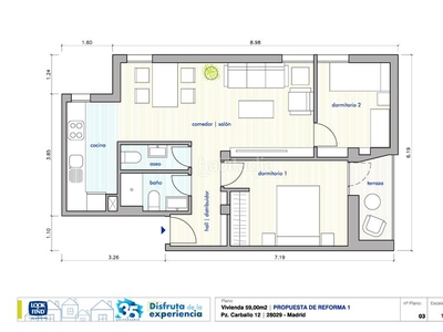 Piso en plaza de carballo 12 piso con 3 habitaciones amueblado con ascensor y calefacción en Madrid