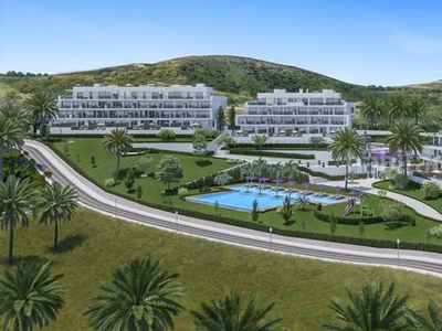 Apartamento con 2 habitaciones con ascensor, parking, piscina, aire acondicionado y vistas al mar en Mijas