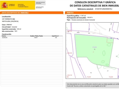 Venta de Suelo Urbanizable Residencial en Calle TORRENTE Nº 9 Albal Venta Albal