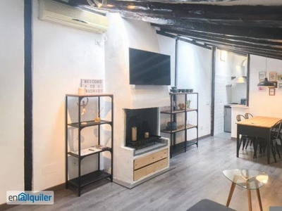 Apartamento de 1 dormitorio reformado con aire acondicionado en alquiler en Madrid Centro