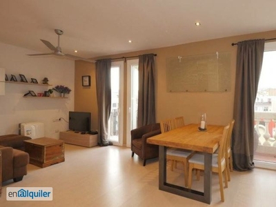 Elegante apartamento de 1 dormitorio con gran terraza compartida en alquiler en Gràcia