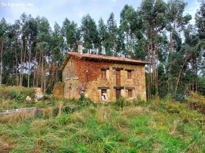 Casa de piedra con chimenea en plena naturaleza.