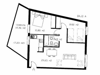 Venta Piso Muel. Piso de dos habitaciones Con terraza